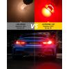 imageAUTOONE 1156 LED Bulb LED Reverse Lights 300 Brighter BA15S 7506 1003 1141 P21W 6500K White LED Replacement for Backup Light Tail Light Pack of 2Red