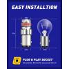 imageAUTOONE 1157 LED Bulb White 6500K 2057 2357 7528 BAY15D LED Bulbs for BackupReverse Light Tail Light Brake Light 300 Brighter Canbus Ready Plug and Play LED Bulbs Pack of 2Red