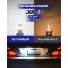 imageAUTOONE 194 LED License Plate Light 300 High Brightness T10 168 2825 W5W Bulbs for Dome Map Door Courtesy Interior Car 6500K White Pack of 2White