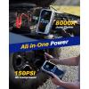 imageAUTOONE 8000A Jump Starter with Air Compressor All Gas12L Diesel 150PSI Car Jumper Starter Portable Jump Box Tire Inflator with LED Flashlight LCD Display Storage Case8000A with inflator