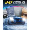 imageAUTOONE H1 LED Light Bulb 400 Super Brighter 11 Halogen Size 6500K White Fog Bulbs Plug and Play Pack of 29005HB3