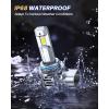imageAUTOONE H1 LED Light Bulb 400 Super Brighter 11 Halogen Size 6500K White Fog Bulbs Plug and Play Pack of 29012HIR2