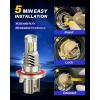 imageAUTOONE H1 LED Light Bulb 400 Super Brighter 11 Halogen Size 6500K White Fog Bulbs Plug and Play Pack of 2H139008