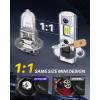 imageAUTOONE H1 LED Light Bulb 400 Super Brighter 11 Halogen Size 6500K White Fog Bulbs Plug and Play Pack of 2H3
