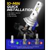 imageAUTOONE H1 LED Light Bulb 400 Super Brighter 11 Halogen Size 6500K White Fog Bulbs Plug and Play Pack of 2H7H7LL