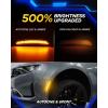 imageAUTOONE LED Side Marker Lights White Compatible With Dodge Charger 20152023 White Front ampamp Rear Bumper Marker Lamps Smoked Len 4PCSAmber YellowRed