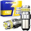 imageAUTOONE 1157 LED Bulb White 6500K 2057 2357 7528 BAY15D LED Bulbs for BackupReverse Light Tail Light Brake Light 300 Brighter Canbus Ready Plug and Play LED Bulbs Pack of 2White