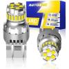 imageAUTOONE 7440 7443 LED Strobe Brake Light Bulb Red 2800LM Flashing Strobe Blinking LED Tail Light Bulbs for T20 W21W 7441 7444 7443R 300 Brighter Canbus Ready Plug and Play Stop Bulbs Pack of 2White