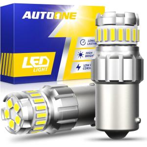 imageAUTOONE 1156 LED Bulb LED Reverse Lights 300 Brighter BA15S 7506 1003 1141 P21W 6500K White LED Replacement for Backup Light Tail Light Pack of 2White