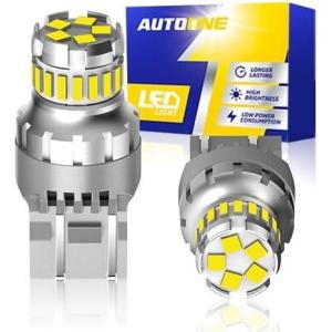 imageAUTOONE 7440 7443 LED Strobe Brake Light Bulb Red 2800LM Flashing Strobe Blinking LED Tail Light Bulbs for T20 W21W 7441 7444 7443R 300 Brighter Canbus Ready Plug and Play Stop Bulbs Pack of 2White