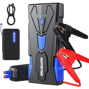 imageAUTOONE 8000A Jump Starter with Air Compressor All Gas12L Diesel 150PSI Car Jumper Starter Portable Jump Box Tire Inflator with LED Flashlight LCD Display Storage Case6000A