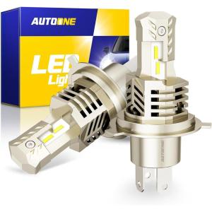 imageAUTOONE 9005 HB3 LED Bulbs Same OEM Size 18000LM 500 Brighter Canbus Plug and Play Fog Light Replacement 6000K White Pack of 29003H4HB2