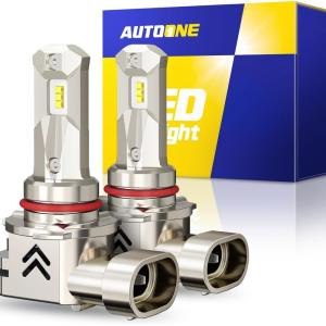 imageAUTOONE 9005 HB3 LED Bulbs Same OEM Size 18000LM 500 Brighter Canbus Plug and Play Fog Light Replacement 6000K White Pack of 29005HB3