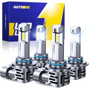 imageAUTOONE 9012 LED Bulb 800 Brighter 3 Min Quick Install 20 Years Lifespan No Flicker 99 Compatibility9005HB39006HB4