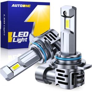 imageAUTOONE H1 LED Light Bulb 400 Super Brighter 11 Halogen Size 6500K White Fog Bulbs Plug and Play Pack of 29012HIR2