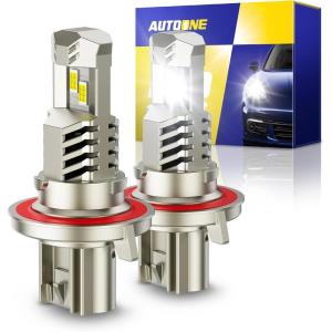 imageAUTOONE H1 LED Light Bulb 400 Super Brighter 11 Halogen Size 6500K White Fog Bulbs Plug and Play Pack of 2H139008