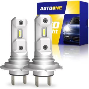 imageAUTOONE H1 LED Light Bulb 400 Super Brighter 11 Halogen Size 6500K White Fog Bulbs Plug and Play Pack of 2H7H7LL