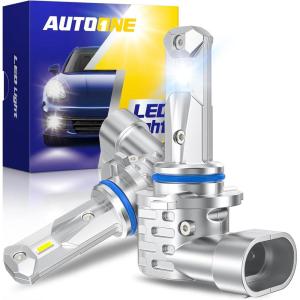imageAUTOONE H10 9145 LED Fog Light Bulbs 10000 LM 6000K Cool White Light 400 Brightness 9140 H10 Fog Light DRL Replacement for Trucks Cars Play and Plug Pack of 2Cool White