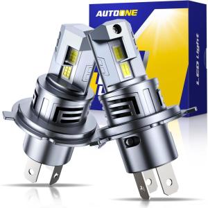 imageAUTOONE HB3 9005 LED Light Bulbs White 6000K Super Bright Fanless Mini Size Plug and Play Pack of 2H4HB29003