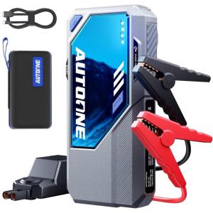 imageAUTOONE M4 Jump Starter 7500A Car Battery Jumper Starter Portable 12V Jump Pack All Gas12L Diesel Jump Box for Car Battery with Builtin Booster Storage Case LED Light Jumper Cables