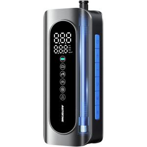 imageAUTOONE Tire Inflator Portable Air Compressor 150PSI Air Pump for Car Tires with Tire Pressure Gauge 3X Faster One Click Smart Cordless Tire Air Pump for Car Motorcycle Bike Ball and More