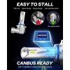 imageAUTOONE Upgraded 9005HB3 LED Light Bulbs 600 Ultra Brightness 6500K Cool White 11 Halogen Size Replacement 60000Hrs Long Service Life with Turbo Fan Plug and Play Fog Lamps Pack of 29006HB4