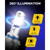 imageAUTOONE Upgraded 9005HB3 LED Light Bulbs 600 Ultra Brightness 6500K Cool White 11 Halogen Size Replacement 60000Hrs Long Service Life with Turbo Fan Plug and Play Fog Lamps Pack of 29006HB4
