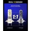 imageAUTOONE Upgraded 9005HB3 LED Light Bulbs 600 Ultra Brightness 6500K Cool White 11 Halogen Size Replacement 60000Hrs Long Service Life with Turbo Fan Plug and Play Fog Lamps Pack of 2H7