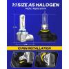 imageAUTOONE Upgraded 9005HB3 LED Light Bulbs 600 Ultra Brightness 6500K Cool White 11 Halogen Size Replacement 60000Hrs Long Service Life with Turbo Fan Plug and Play Fog Lamps Pack of 29006HB4