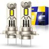 imageAUTOONE Upgraded 9005HB3 LED Light Bulbs 600 Ultra Brightness 6500K Cool White 11 Halogen Size Replacement 60000Hrs Long Service Life with Turbo Fan Plug and Play Fog Lamps Pack of 2H7
