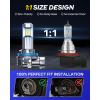 imageAUTOONE H119005H9HB3 Bulbs Combo 70000LM Super Bright H11 9005 Fog Light Bulbs 11 Size White Pack of 4