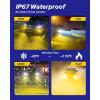 imageAUTOONE H11 LED Fog Light 20000LM 6000K White H11H9H8H16JP Fog Lamp or DRL Wireless Easy Installation IP68 Pack of 2Amber Yellow