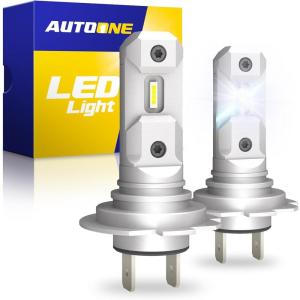 imageAUTOONE 9005 9006 Light Bulbs Combo Super Bright 6000K Cool White 11 Mini Halogen Size 9005 HB3 ampamp 9006 HB4 Accessory Fog Light NonPolarity Plug and Play Pack of 4H7H7LL