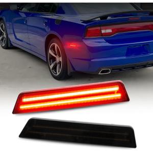 imageAUTOONE Upgraded LED Side Marker Lights For 20082014 Dodge Challenger White Front ampamp Rear Fender Parking Lamps Smoked Lens Driver ampamp Passenger Side 4PCSRear  Red