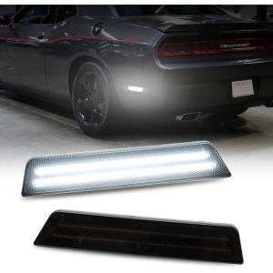 imageAUTOONE Upgraded LED Side Marker Lights For 20082014 Dodge Challenger White Front ampamp Rear Fender Parking Lamps Smoked Lens Driver ampamp Passenger Side 4PCSRear  White