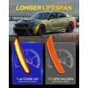 imageAUTOONE Upgraded Dynamic LED Side Marker Lights White Compatible With Dodge Charger 20152023 White Front ampamp Rear Bumper Marker Lamps Smoked Len 4PCSAmber YellowRed