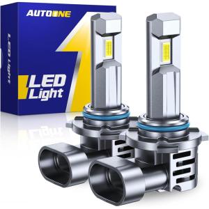 imageAUTOONE 9005 LED Bulb 900 Brighter UltraBright 6500K White 11 Mini Size No Adapter Required Plug N Play Long Lifespan No Flicker 99 Compatibility 2PCS9005HB3