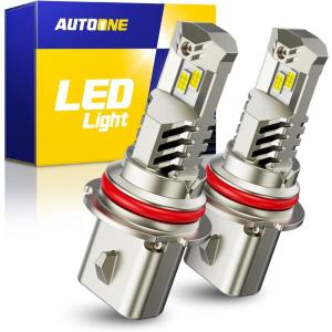 imageAUTOONE 9005 LED Bulb 900 Brighter UltraBright 6500K White 11 Mini Size No Adapter Required Plug N Play Long Lifespan No Flicker 99 Compatibility 2PCS9007HB5