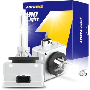 imageAUTOONE 2024 Upgraded D3S D3R HID Headlight Bulb 300 Brighter Lightness 6000K White 66340 42403 42302 35W Xenon Headlight Bulbs Super Bright D3S HID Bulbs Original Replacement Easy installationD1S