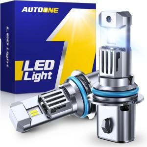 imageAUTOONE 9004 LED Bulb 900 Brighter 40000LM HB1 Bulb 3 Min Quick Install 20 Years Lifespan No Flicker 99 Compatibility9004HB1