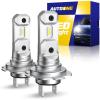 imageAUTOONE H7 LED Light Bulbs Super Brightness 6500K White Light11 Mini Size H7H7LL Fog Light Bulbs for Night Driving No Adapter Required NonPolarity PlugNPlay Pack of 2H7