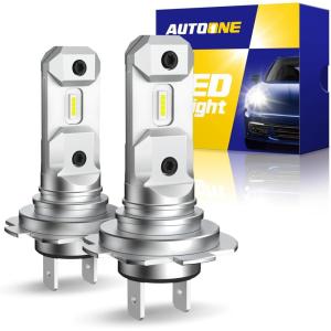 imageAUTOONE H7 LED Light Bulbs Super Brightness 6500K White Light11 Mini Size H7H7LL Fog Light Bulbs for Night Driving No Adapter Required NonPolarity PlugNPlay Pack of 2H7