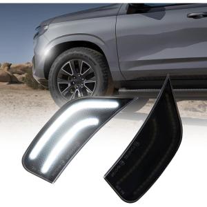 imageAUTOONE Upgraded LED Side Marker Lights White for 20212024 YukonYukon DenaliYukon XLTahoeEscaladeSuburbanEscalade ESV Smoked Lens Driver ampamp Fender Side Markers 2PCS