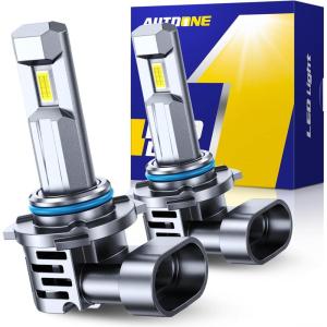imageAUTOONE 9003 H4 HB2 LED Bulb 50000LM 900 Brightness Compact Design 99 Compatibility Longer Lifespan IP68 Quick Installation Pack of 29005HB3