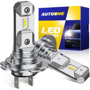 imageAUTOONE 9003 H4 HB2 LED Bulb 50000LM 900 Brightness Compact Design 99 Compatibility Longer Lifespan IP68 Quick Installation Pack of 2H7