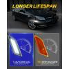 imageAUTOONE LED Side Marker Lights for 20122014 MercedesBenz C250 C300 C350 C63 AMG Clear Smoked Lens White Front Bumper Marker Lamps Smoked Lens Driver ampamp Passenger Side 2PCS