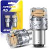 imageAUTOONE Upgraded 1156 LED Bulb White 500 Super Bright 7506 BA15S P21W LED Replacement with Projector for Backup Reverse Tail Brake DRL Signal Parking Lights Pack of 2Amber Yellow