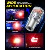 imageAUTOONE Upgraded 1156 LED Bulb White 500 Super Bright 7506 BA15S P21W LED Replacement with Projector for Backup Reverse Tail Brake DRL Signal Parking Lights Pack of 2Red