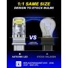 imageAUTOONE Upgraded 1156 LED Bulb White 500 Super Bright 7506 BA15S P21W LED Replacement with Projector for Backup Reverse Tail Brake DRL Signal Parking Lights Pack of 2White