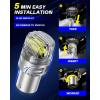 imageAUTOONE Upgraded 1156 LED Bulb White 500 Super Bright 7506 BA15S P21W LED Replacement with Projector for Backup Reverse Tail Brake DRL Signal Parking Lights Pack of 2White